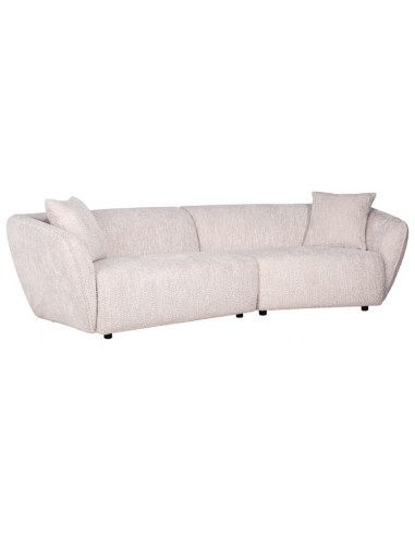 Billede af Armand 3-personers buet sofa i polyester 283 x 95 - 143 cm - Sort/Creme