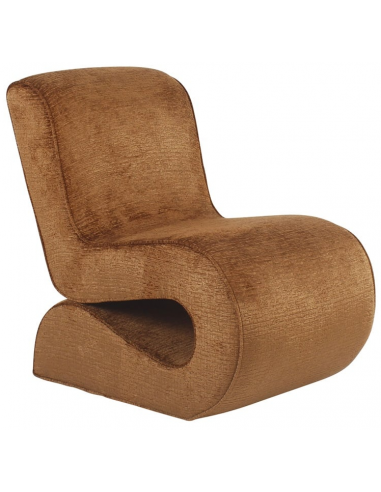 Billede af Frankie loungestol i chenille polyester B56,5 cm - Cognac