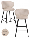 Sæt med 2 x Mimi barstol i metal og polyester H104 cm - Sort/Creme