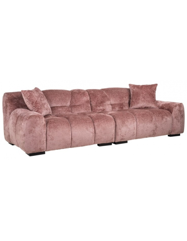 Charelle 3-personers sofa i chenille 250 x 108 cm – Sort/Pink