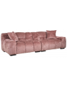 Charelle 3-personers sofa i chenille 250 x 108 cm - Sort/Pink