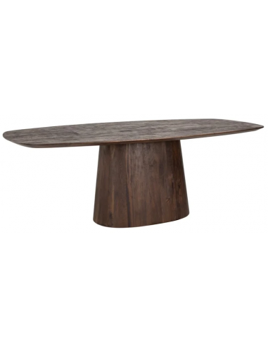 Se Alix ovalt spisebord i mangotræ 230 x 110 cm - Rustik mørkebrun hos Lepong.dk
