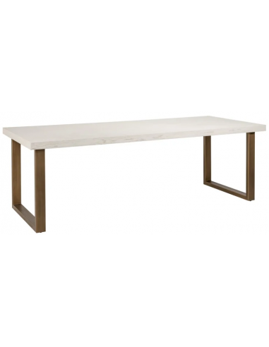 Se Whitebone spisebord i jern og egetræsfinér 235 x 100 cm - Antik messing/Lysegrå hos Lepong.dk