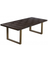 Luxor spisebord i jern og egetræsfinér 230 x 100 cm - Antik messing/Mørkebrun