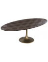 Luxor ovalt spisebord i jern og egetræsfinér 230 x 110 cm - Antik messing/Mørkebrun