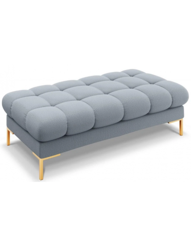 Se Mamaia puf til sofa i polyester 133 x 62 cm - Guld/Lyseblå hos Lepong.dk