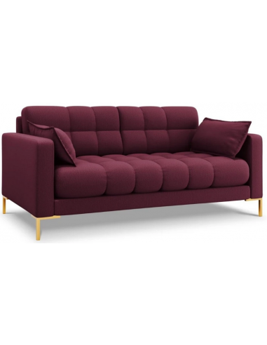 Mamaia 2-personers sofa i polyester B152 x D92 cm – Guld/Mørkerød