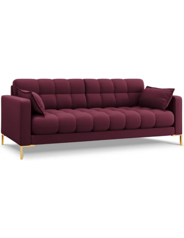 Mamaia 3-personers sofa i polyester B177 x D92 cm – Guld/Mørkerød
