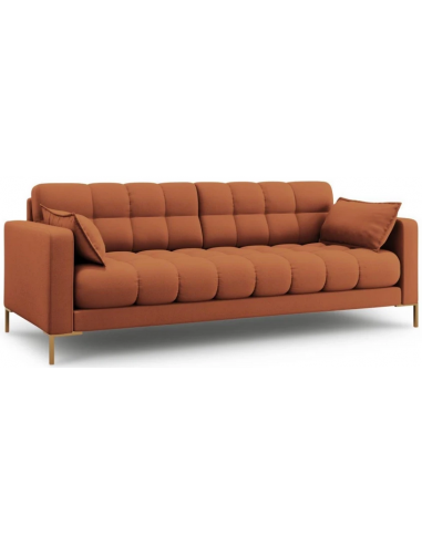 Se Mamaia 3-personers sofa i polyester B177 x D92 cm - Guld/Murstensrød hos Lepong.dk