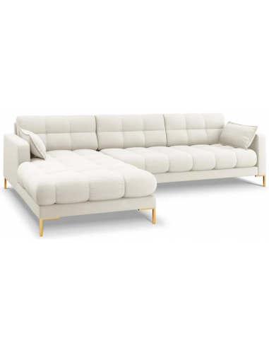 Billede af Mamaia venstrevendt chaiselong sofa i polyester B293 x D185 cm - Guld/Lys beige