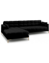 Mamaia venstrevendt chaiselong sofa i polyester B293 x D185 cm - Guld/Sort