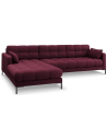 Mamaia venstrevendt chaiselong sofa i polyester B293 x D185 cm - Sort/Mørkerød