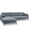 Mamaia venstrevendt chaiselong sofa i polyester B293 x D185 cm - Sort/Lyseblå