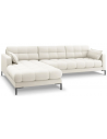 Mamaia venstrevendt chaiselong sofa i polyester B293 x D185 cm - Sort/Lys beige