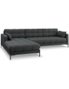 Mamaia venstrevendt chaiselong sofa i polyester B293 x D185 cm - Sort/Mørkegrå