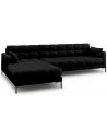 Mamaia venstrevendt chaiselong sofa i polyester B293 x D185 cm - Sort/Sort