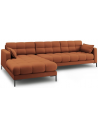 Mamaia venstrevendt chaiselong sofa i polyester B293 x D185 cm - Sort/Murstensrød