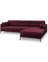 Mamaia højrevendt chaiselong sofa i polyester B293 x D185 cm - Sort/Mørkerød