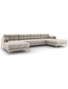 Mamaia U-sofa i polyester B383 x D185 cm - Guld/Beige