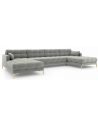 Mamaia U-sofa i polyester B383 x D185 cm - Guld/Lysegrå