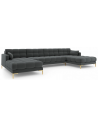 Mamaia U-sofa i polyester B383 x D185 cm - Guld/Mørkegrå