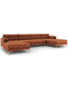 Mamaia U-sofa i polyester B383 x D185 cm - Guld/Murstensrød