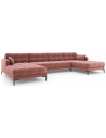 Mamaia U-sofa i polyester B383 x D185 cm - Sort/Pink