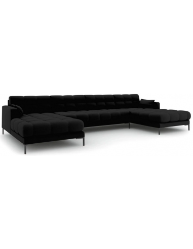 Se Mamaia U-sofa i polyester B383 x D185 cm - Sort/Sort hos Lepong.dk