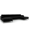 Mamaia U-sofa i polyester B383 x D185 cm - Sort/Sort