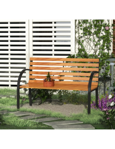 Havebænk i stål og fyrretræ... 2