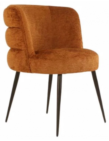Se Stella spisebordsstol i polyester H83 cm - Sort/Cognac hos Lepong.dk