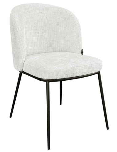 Se Elvi spisebordsstol i chenille H83 cm - Sort/Beige hos Lepong.dk