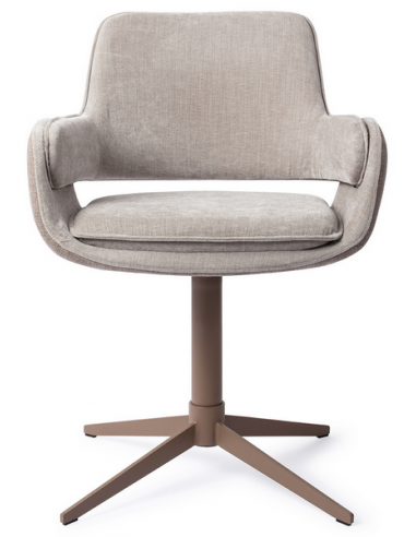 Se Oketo rotérbar spisebordsstol i polyester H83 cm - Mat gråbrun/2-tonet Taupe hos Lepong.dk