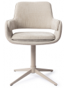 Oketo rotérbar spisebordsstol i polyester H83 cm - Mat ecru/2-tonet ecru