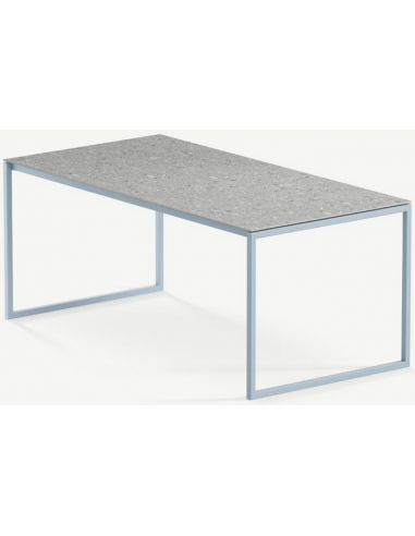 Billede af Hugo ultrathin havebord i stål og keramik 180 x 90 cm - Gråblå/Granitgrå