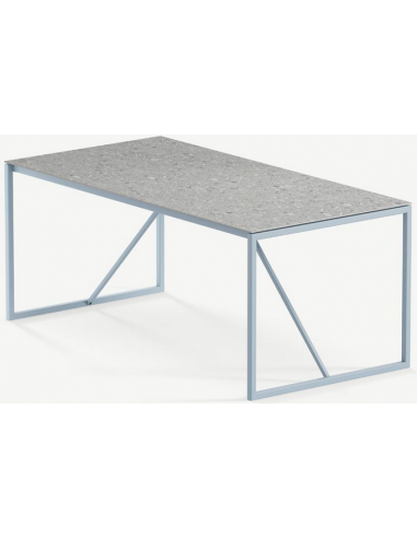 Se Hugo ultrathin havebord i stål og keramik 260 x 90 cm - Gråblå/Granitgrå hos Lepong.dk