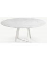 Basiel rundt havebord i stål og keramik Ø120 cm - Månehvid/Carrara marmor