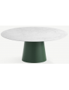 Elza rundt havebord i stål og keramik Ø150 cm - Skovgrøn/Carrara marmor