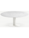 Tiele rundt havebord i stål og keramik Ø120 cm - Månehvid/Carrara marmor