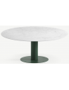 Tiele rundt havebord i stål og keramik Ø120 cm - Skovgrøn/Carrara marmor