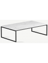 Bente sofabord i stål og keramik 120 x 70 cm - Sort/Carrara hvid