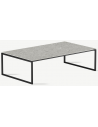 Bente sofabord i stål og keramik 120 x 70 cm - Sort/Granitgrå