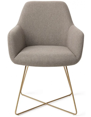 Se Hiroo spisebordsstol H84 cm polyester - Guld/Tågegrå hos Lepong.dk