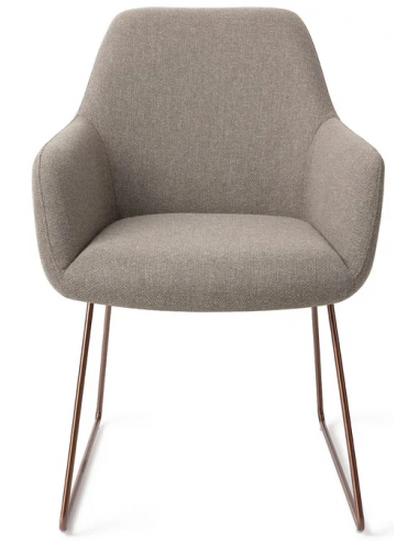 Se Hiroo spisebordsstol H84 cm polyester - Rødguld/Tågegrå hos Lepong.dk
