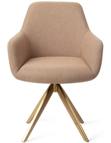 Billede af Hiroo rotérbar spisebordsstol H84 cm polyester - Guld/Beige