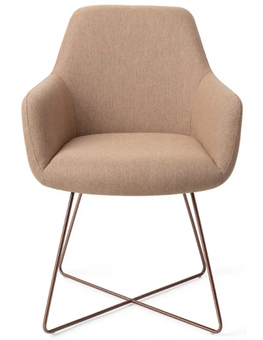 Hiroo spisebordsstol H84 cm polyester - Rødguld/Beige