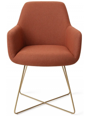 Hiroo spisebordsstol H84 cm polyester - Guld/Terracotta