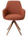 Hiroo rotérbar spisebordsstol H84 cm polyester - Rødguld/Terracotta