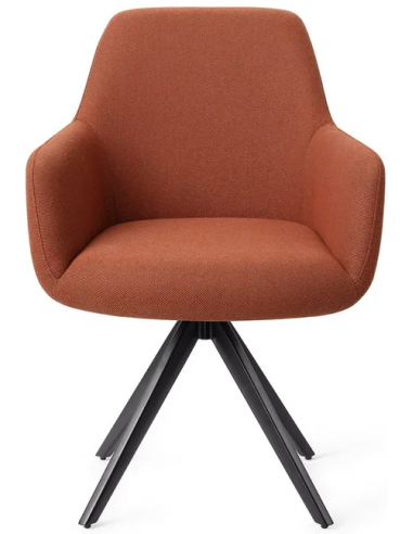 Se Hiroo rotérbar spisebordsstol H84 cm polyester - Sort/Terracotta hos Lepong.dk