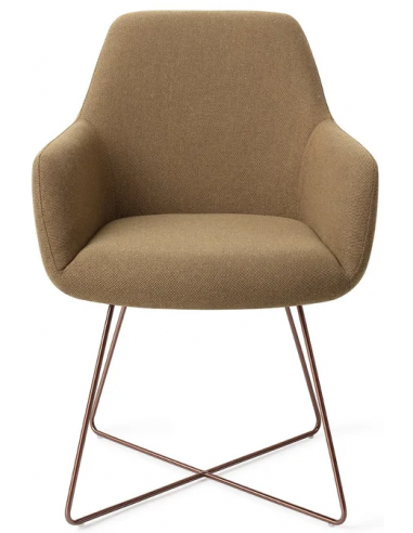 Se Hiroo spisebordsstol H84 cm polyester - Rødguld/Taupe hos Lepong.dk